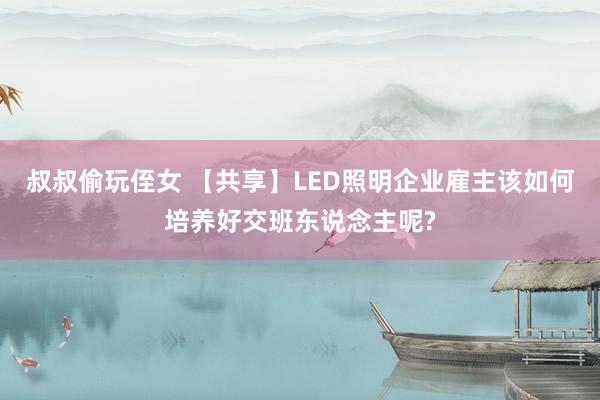 叔叔偷玩侄女 【共享】LED照明企业雇主该如何培养好交班东说念主呢?