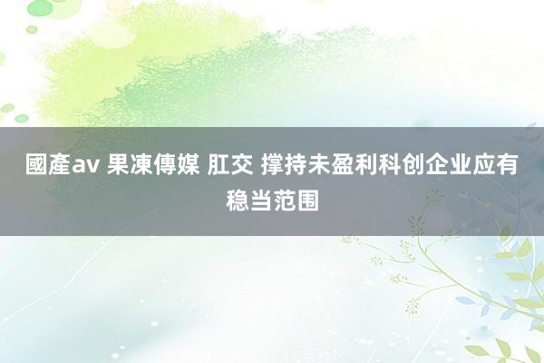 國產av 果凍傳媒 肛交 撑持未盈利科创企业应有稳当范围
