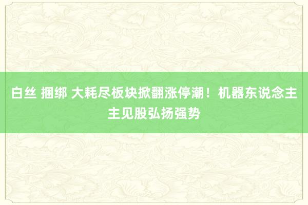 白丝 捆绑 大耗尽板块掀翻涨停潮！机器东说念主主见股弘扬强势