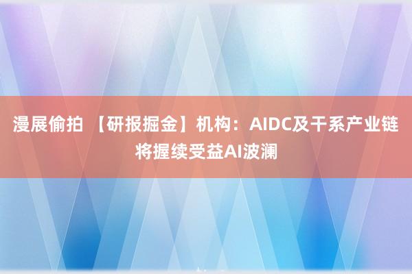 漫展偷拍 【研报掘金】机构：AIDC及干系产业链将握续受益AI波澜