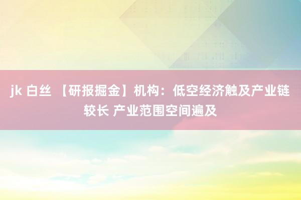 jk 白丝 【研报掘金】机构：低空经济触及产业链较长 产业范围空间遍及